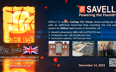 SAVELLI to supply Castings PLC – William Lee foundry in UK